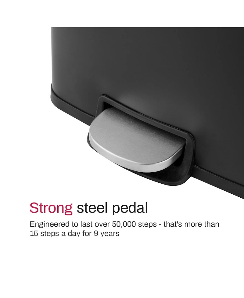 Mega Casa 8 Gallon Rectangular Matt Rectangular Kitchen Trash Can