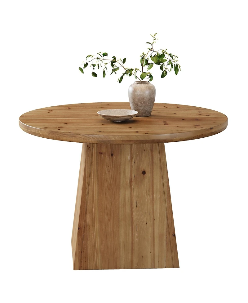 Tribesigns Solid Wood Round Dining Table, Farmhouse Kitchen Table for 2-4 People