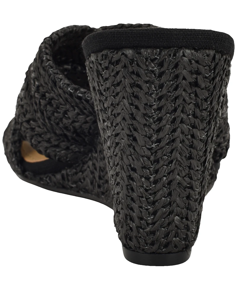 Nine West Women's Nejia Woven Slip-On Wedge Sandals