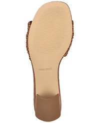 Nine West Women's Gerry Ornamented Slip-On Block Heel Dress Sandals