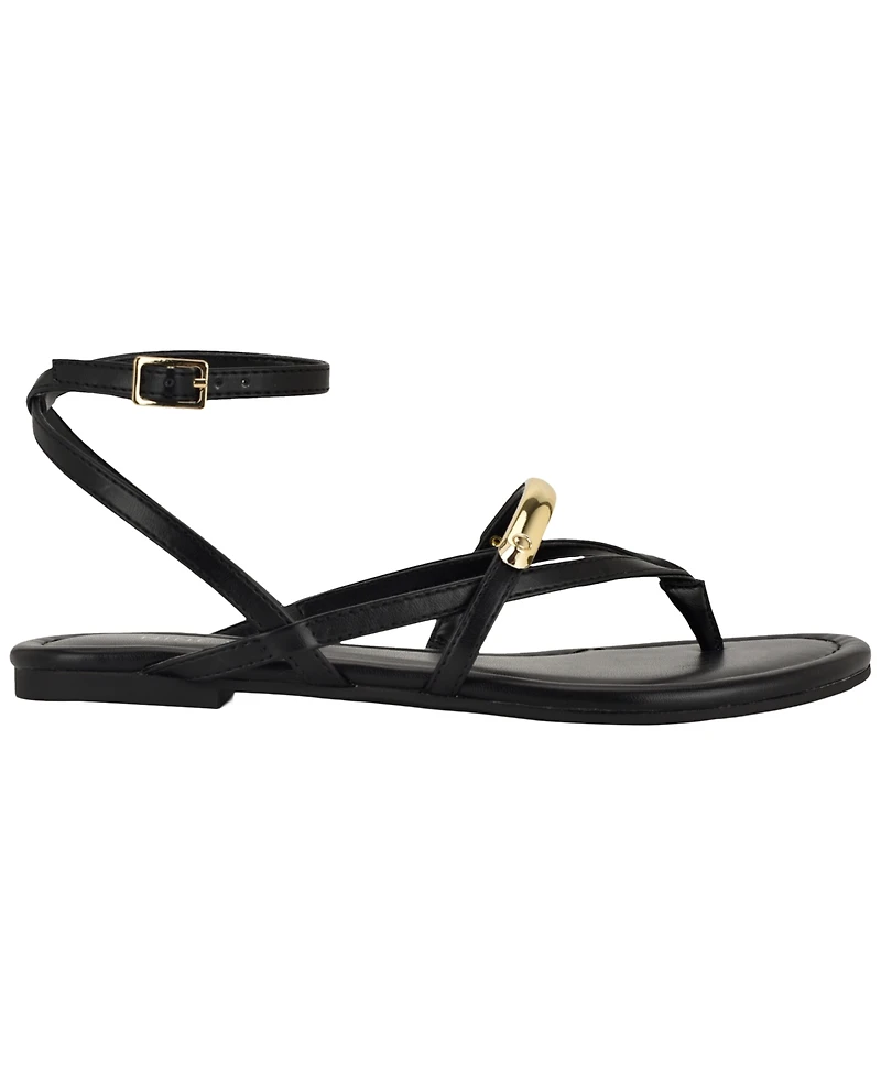 Nine West Women's Bretta Ornamented Strappy Flat Sandals