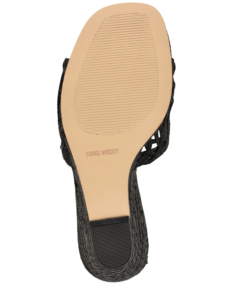 Nine West Women's Nimma Woven Slip-On Wedge Sandals