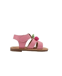 Bebe Little Girls Girl's Fashion Sandals – Dressy Shoes with Crochet Fruit Details