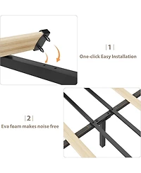 gaomon Teddy Fleece Bed Frame, Bed Frame with 2 Storage Drawer and Adjustable Headboard, Soft Teddy Fabric, Easy Assembly