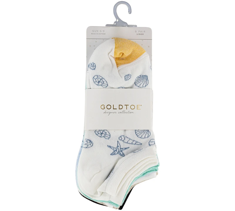 Gold Toe Women's Casual Low Tide Liner Socks, 6-Pack