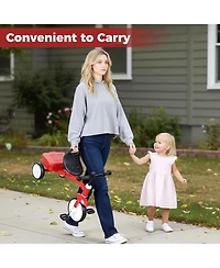 Mecale Toddler Tricycle with Glowing Wheels and 4-Level Adjustable Seat