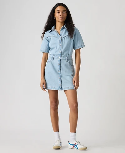 Levi's Premium Women's Short-Sleeve Logan Western Denim Dress