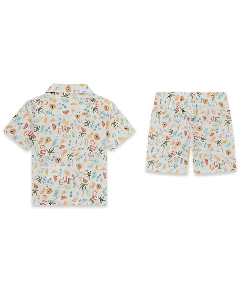 Guess Baby Boys' Short-Sleeve Button Down Shirt and Shorts Set, 2-Piece Set
