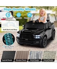 Mecale 2 Seater 24V Ride on Toy for Big Kids Licensed Ram Truck with Remote and Music