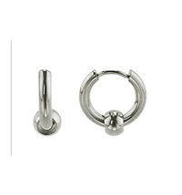 Rebl Jewelry Stainless Steel Earring Set: Huggie and Stud