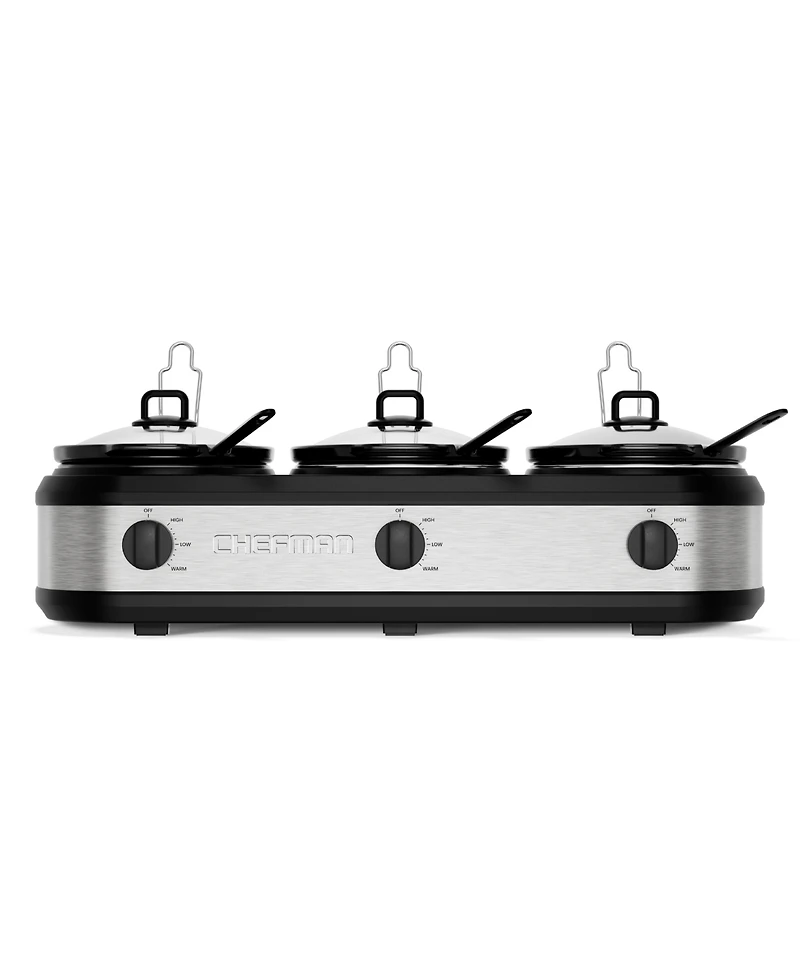 Chefman 2.5-Quart Each Triple Slow Cooker and Buffet Server