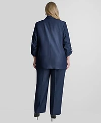 Dkny Dressy Denim One Button Jacket With Roll Cuff Pleated Trouser