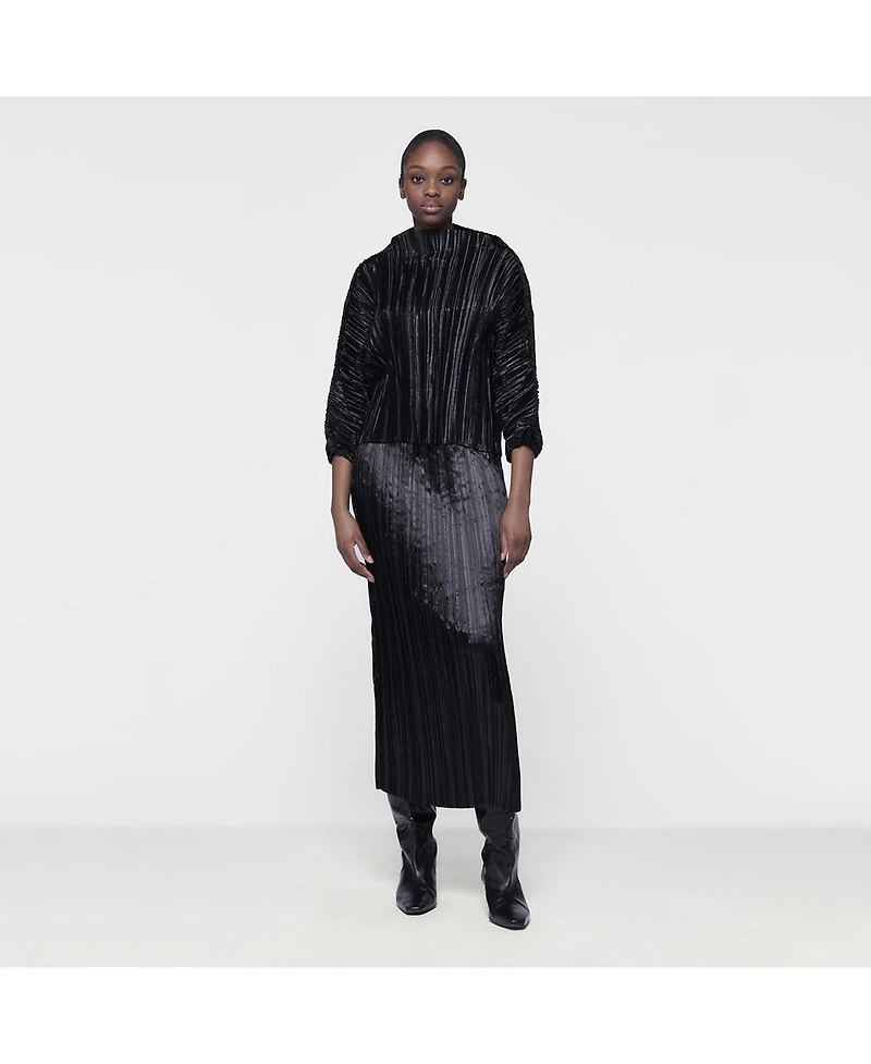 Leem Women's Fitted Plisse Skirt