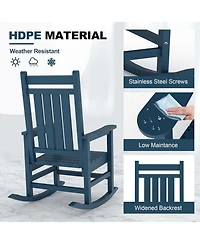 gaomon 1 Piece Outdoor Rocking Chair, All-Weather Patio Rocking Chairs for Porch, Outdoor Patio Rockers with High Back & Wide Seat for Garden
