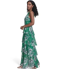 Tommy Hilfiger Women's Halter Neck Tiered Maxi Dress