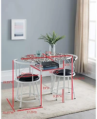 Kings Brand Furniture Compact Dinette Set with Drop Leaf Table and 2 Comfortable Chairs