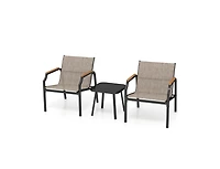 Slickblue 3-Piece Patio Seating Set with Breathable Fabric and Armrests