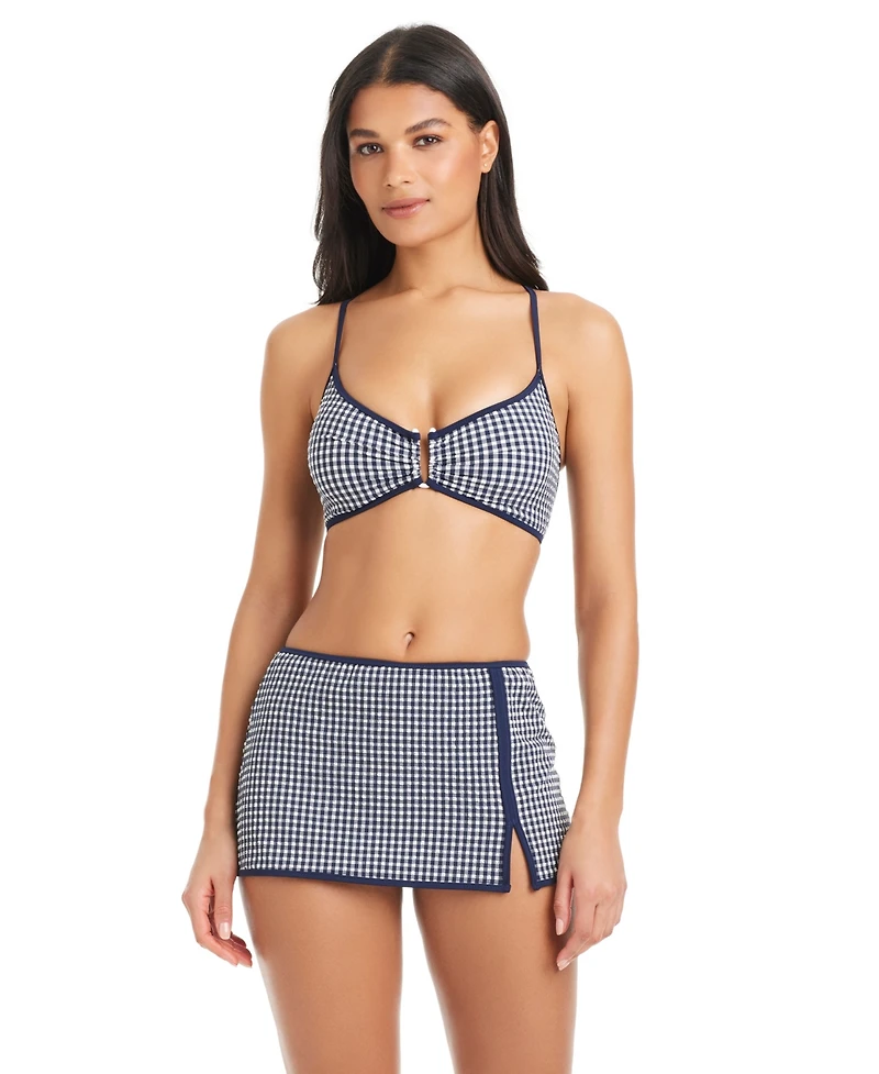 Sanctuary Women's Check Me Out High-Rise Swim Skirt