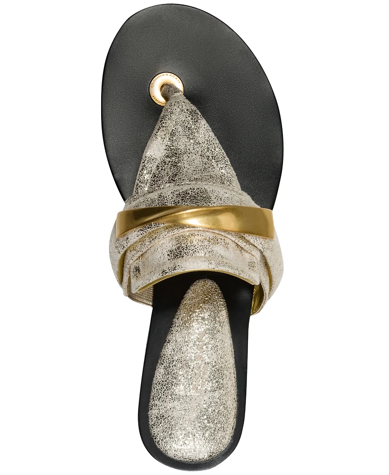 Donna Karan New York Women's Velvet Flat Thong Sandals