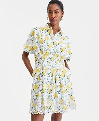 On 34th Women's Cutwork-Hem Mini Shirtdress, Macy's Exclusive