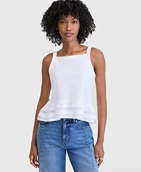 On 34th Women's Cotton Layered Ruffled-Hem Woven Mix Tank Top, Macy's Exclusive