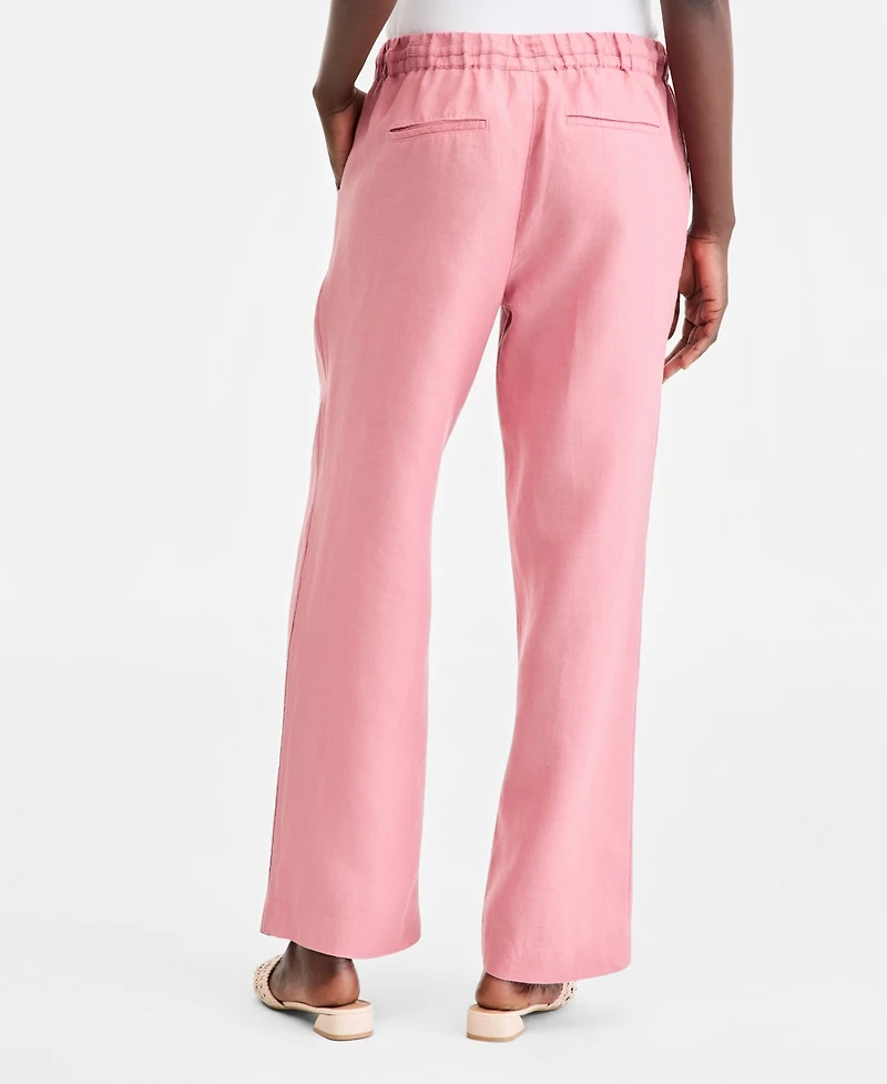Charter Club Women's 100% Linen Drawstring Pants, Created for Macy's