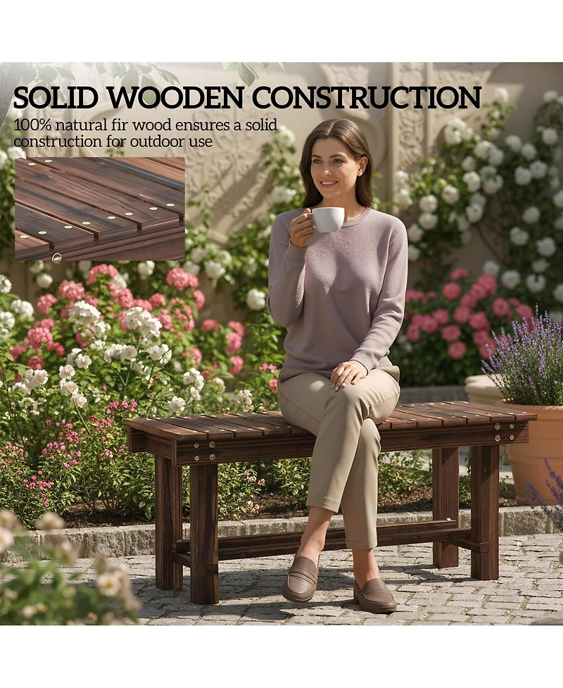 Outsunny Wooden Garden Bench Wood