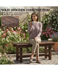 Outsunny Wooden Garden Bench Wood