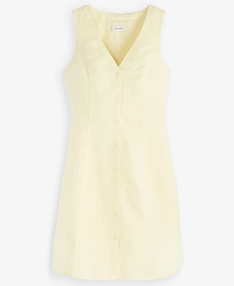 On 34th Women's Linen-Blend V-Neck Minidress, Macy's Exclusive