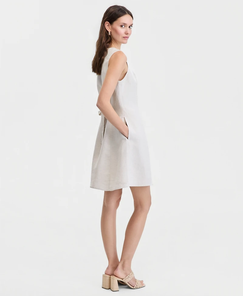 On 34th Women's Linen-Blend V-Neck Mini Dress, Macy's Exclusive
