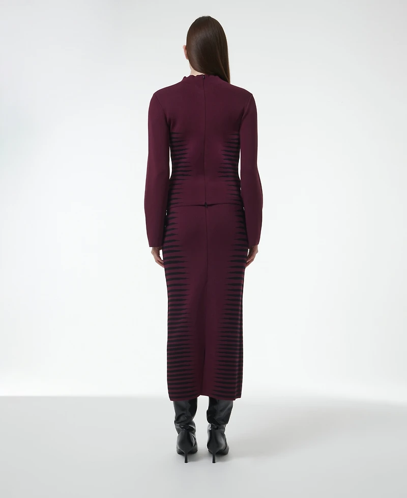 Leem Women's Jacquard Knit Fitted Top