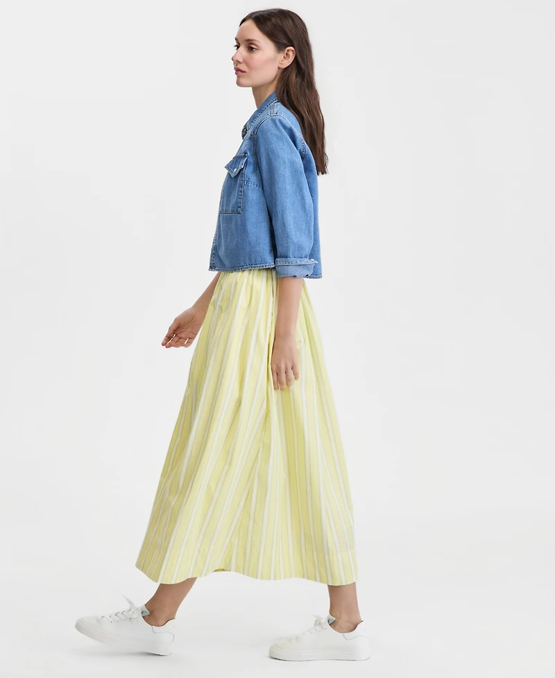 On 34th Women's Pull-On Poplin Midi Skirt, Macy's Exclusive