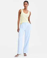 On 34th Women's High-Rise Polished Crepe Pleated Wide-Leg Trousers, Macy's Exclusive