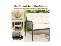 Slickblue 3-Piece Patio L-Shaped Rattan Sectional Sofa Set