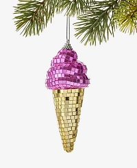 Holiday Lane Disco Brights Plastic Ice Cream Ornament, Macy's Exclusive