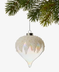 Holiday Lane Iced Delight Glass Ball Ornament with Beaded Dripping, Macy's Exclusive