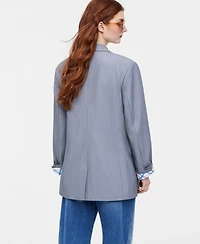 Women's Flower Pin Pinstripe Blazer, Macy's Exclusive-Molly Rogers Capsule Collection