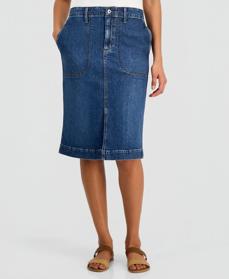 Style & Co Women's High-Rise Denim Skirt, Macy's Exclusive