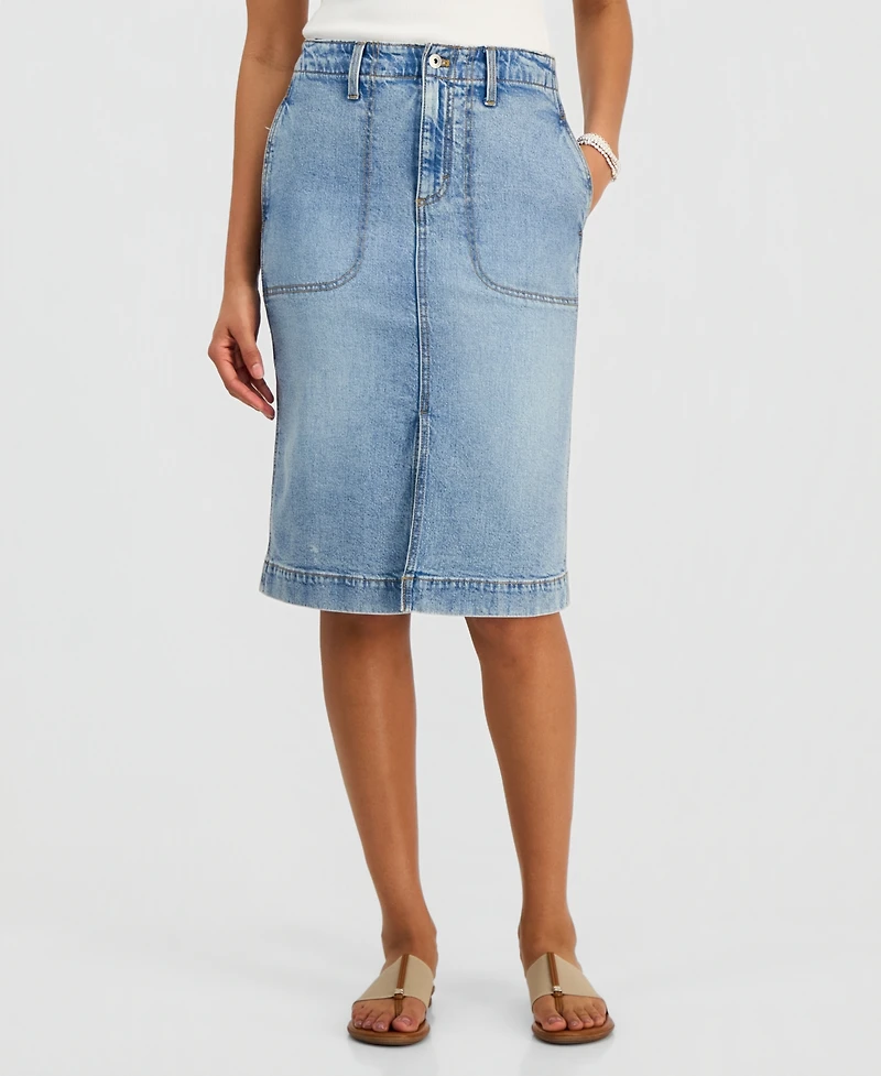 Style & Co Women's High-Rise Denim Skirt, Macy's Exclusive