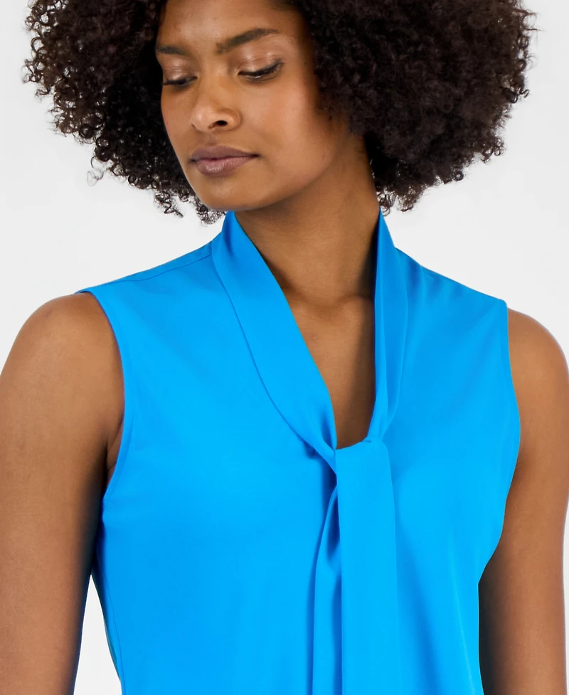 Kasper Women's Sleeveless Tie-Neck Top
