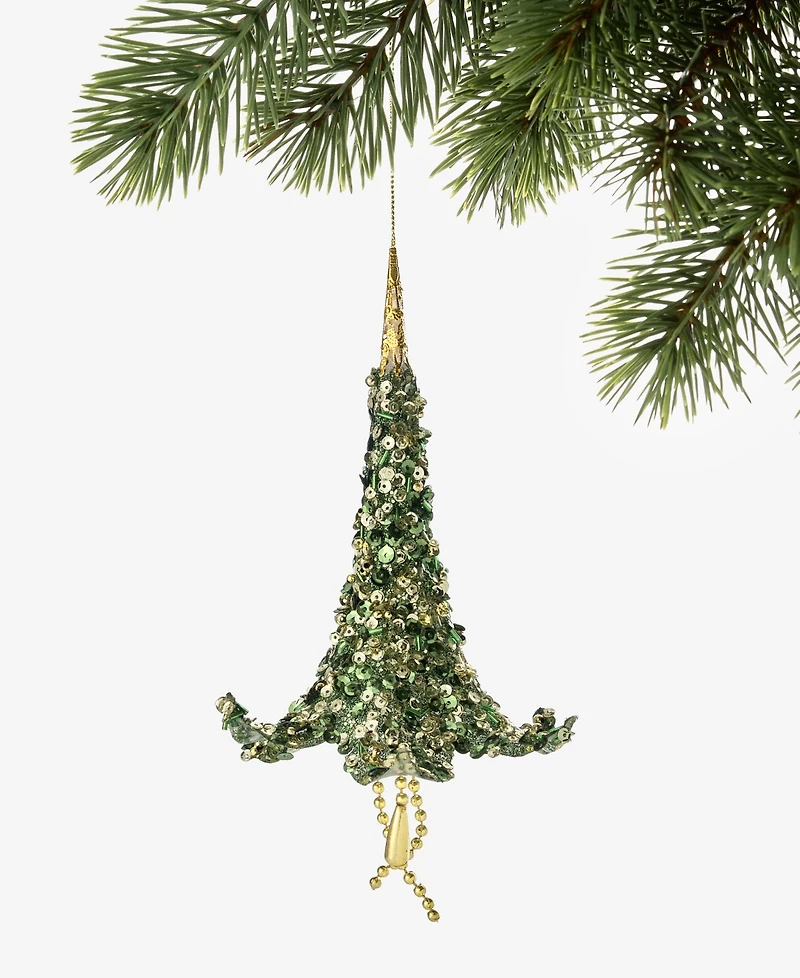 Holiday Lane Enchanted Forest Trumpet Flower With Dangle Ornament, Macy's Exclusive