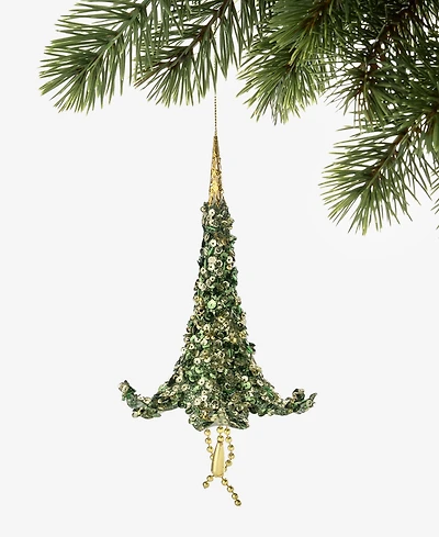 Holiday Lane Enchanted Forest Trumpet Flower With Dangle Ornament, Macy's Exclusive