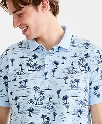 Club Room Men's Tropical Scene Toile Pique-Knit Polo, Macy's Exclusive - Print