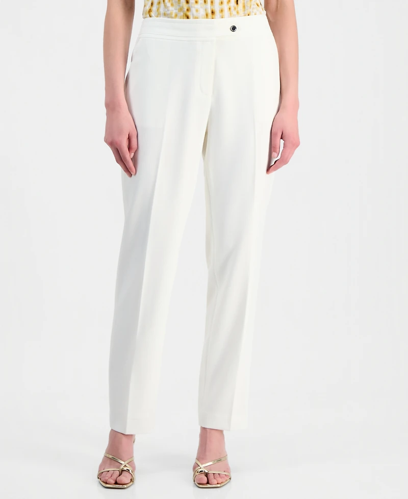 Kasper Women's Mid Rise Straight Leg Pants, Regular & Petite