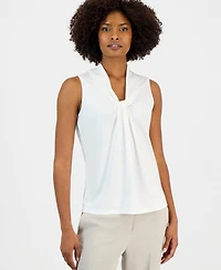 Kasper Women's Sleeveless Knotted V-Neck Top