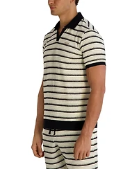 Karl Lagerfeld Paris Men's Short-Sleeve Stripe Knit Polo Shirt