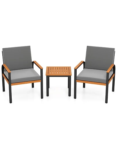 Slickblue 3-Piece Patio Conversation Furniture Set with Coffee Table