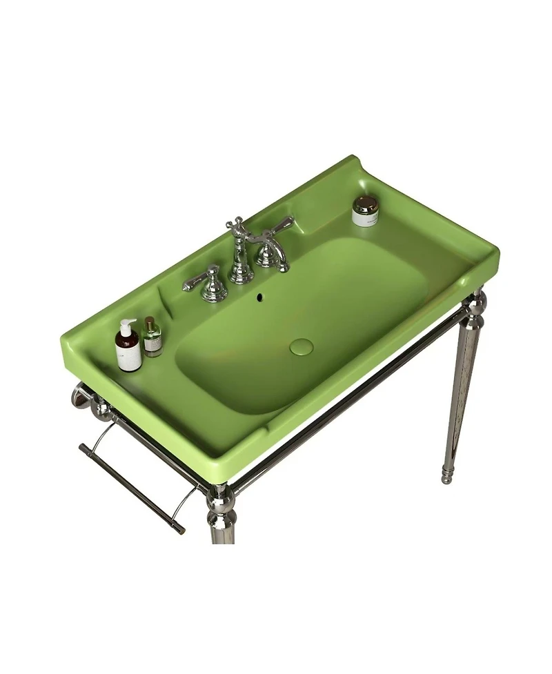 Sillysis 36" Bathroom Ceramic Sink Basin with 3 Faucet Holes, Rectangular Countertop Vanity Overflow for Modern