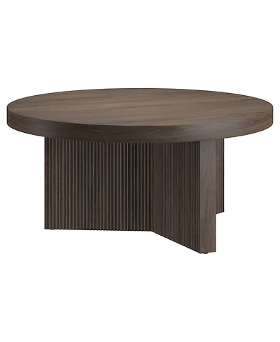 Hudson & Canal Holm 32" Wide Round Fluted Coffee Table