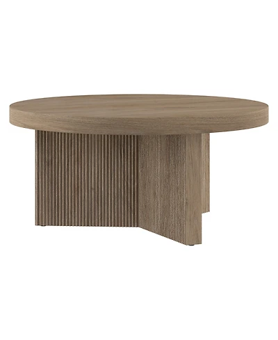 Hudson & Canal Holm 32" Wide Round Fluted Coffee Table